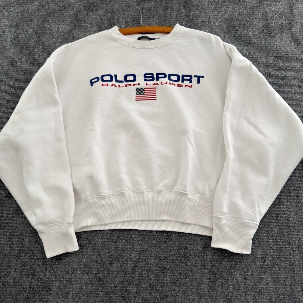 Women's Polo Sport Ralph Lauren Crop Crewneck Sweatshirt Medium